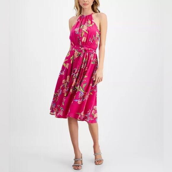 RACHEL Rachel Roy Women's Jinx Chiffon Midi Dress Lilac Bloom Sz 10 NWT - Picture 1 of 7